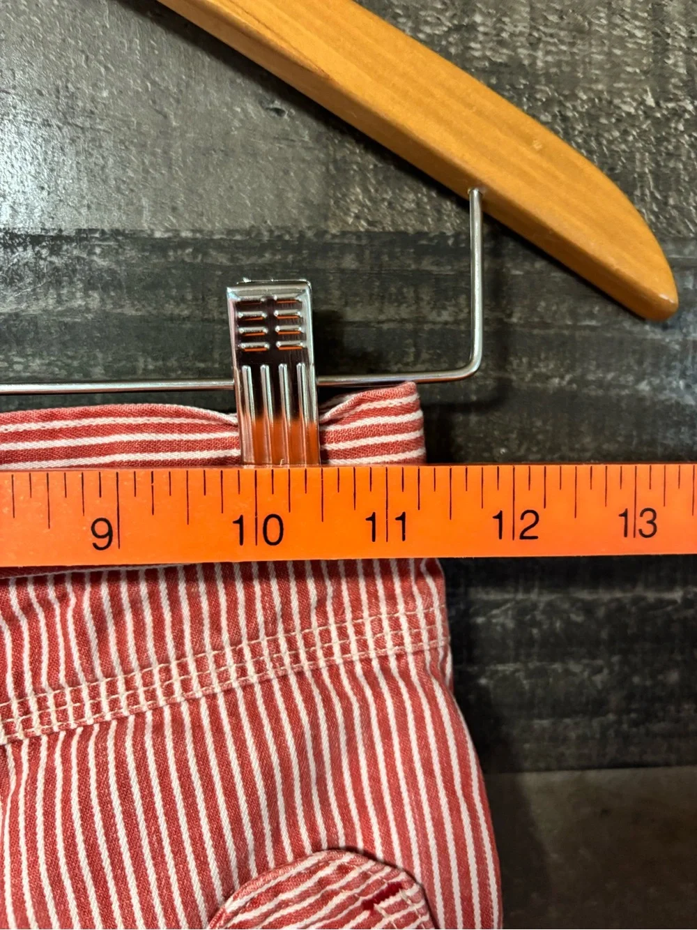 VTG OshKosh B'gosh Red Striped Straight leg Jeans w/ Heart Pocket Carpenter 10